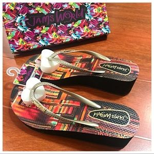 NWT Jams World Wedge Flip Flop Sandals